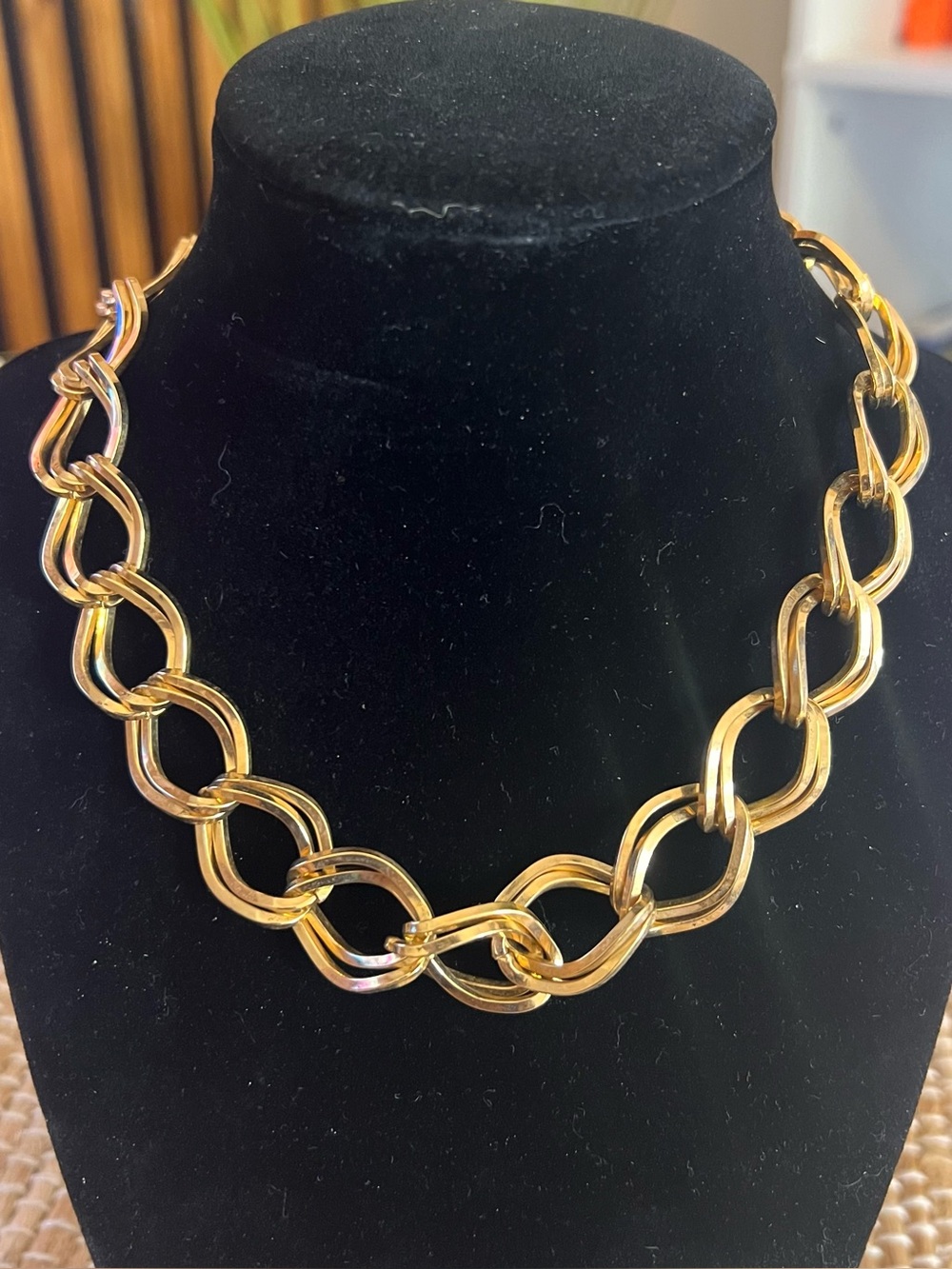 Vintage Park Lane Chunky Gold Link Statement Necklace 1990s Chain